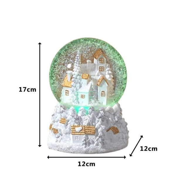 Musical festive snow globe with swirling glitter