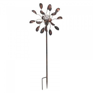 Double sided garden wind spinner with decorative wind catchers
