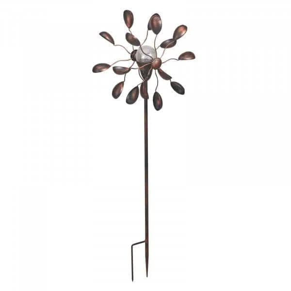 Double sided garden wind spinner with decorative wind catchers