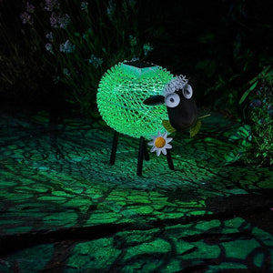 Dolly sheep LED garden decoration shown outdoors