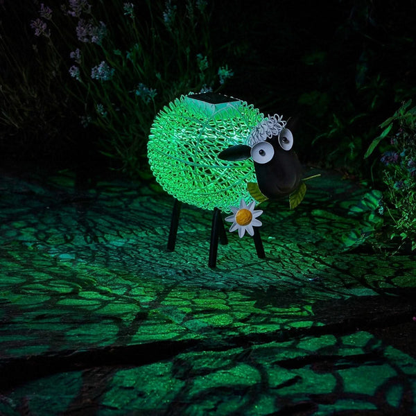 Dolly sheep LED garden decoration shown outdoors