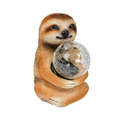 Solar sloth garden ornament with colour changing LED light