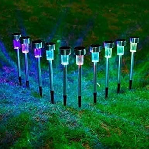 Colour changing solar garden lights for summer evenings