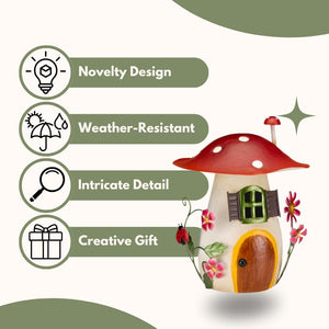 Metal mushroom garden ornament for borders