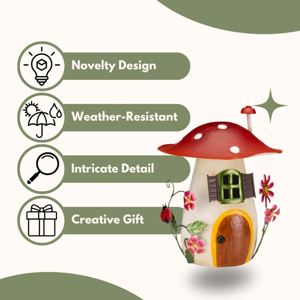 Metal mushroom garden ornament for borders