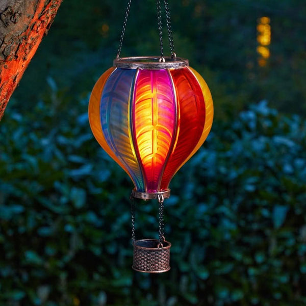 Rainbow hanging solar light displayed outdoors