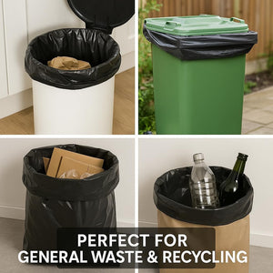 Black refuse sacks for outdoor bins