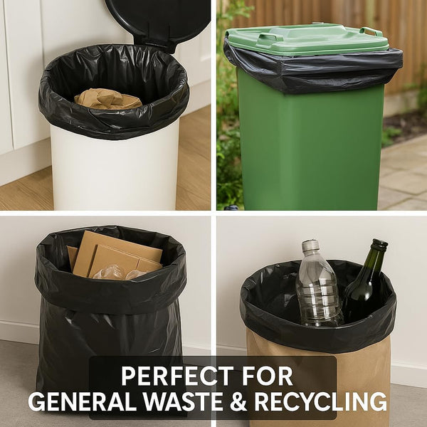 Black refuse sacks for outdoor bins