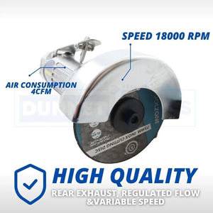 Compact air cut off tool with safety guard