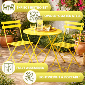 Powder coated steel bistro set for balcony