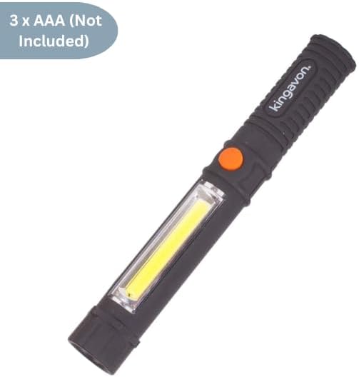 Compact battery powered inspection flashlight