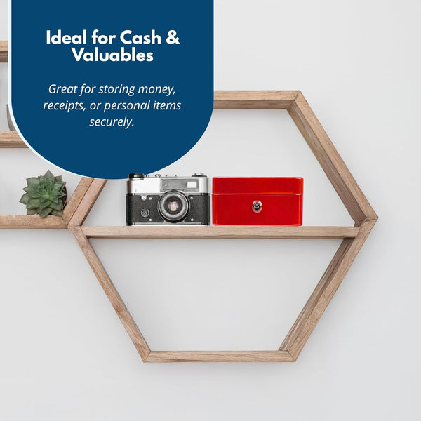 Secure lock box for coins and notes.