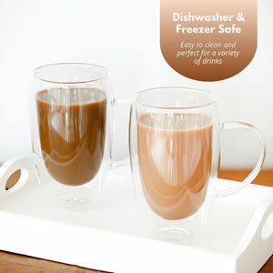 Handmade double wall glass cups