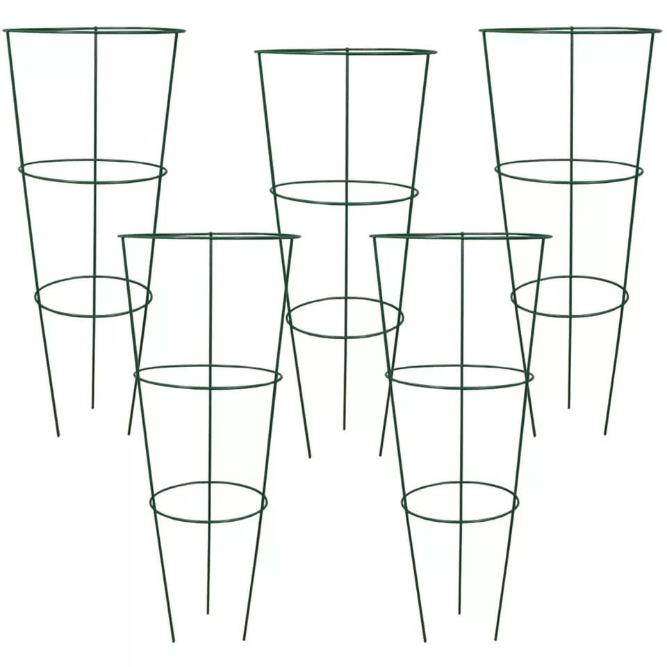 5 piece conical plant support trellis cages for climbing plants