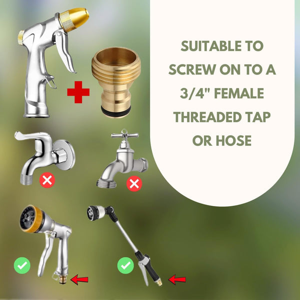 threaded brass garden tap adaptor installed