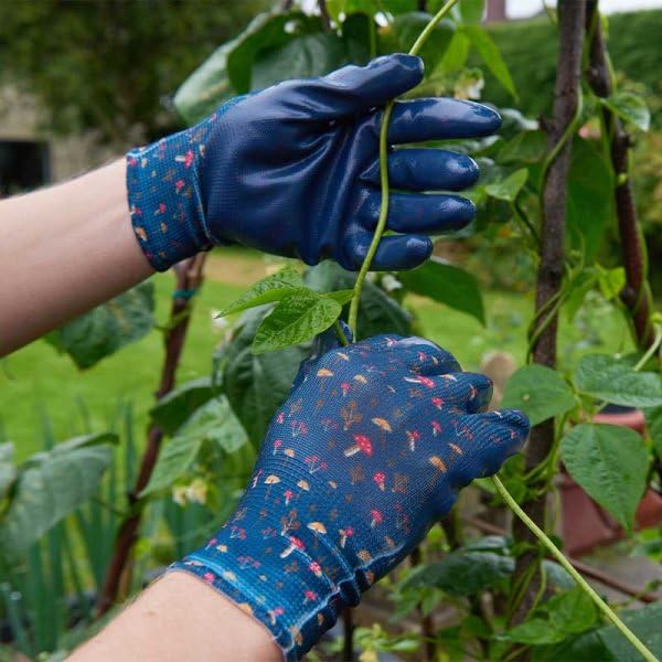 Triple pack mushroom design cotton gardening gloves