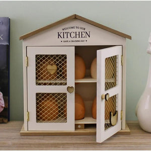 Rustic countertop egg organiser in cream finish