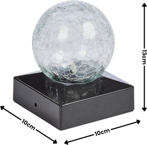 Crackle glass solar LED lights for garden fence posts