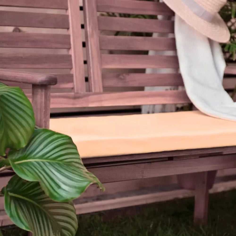 Cream waterproof garden bench cushion