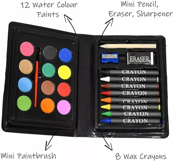 Portable art case with drawing materials