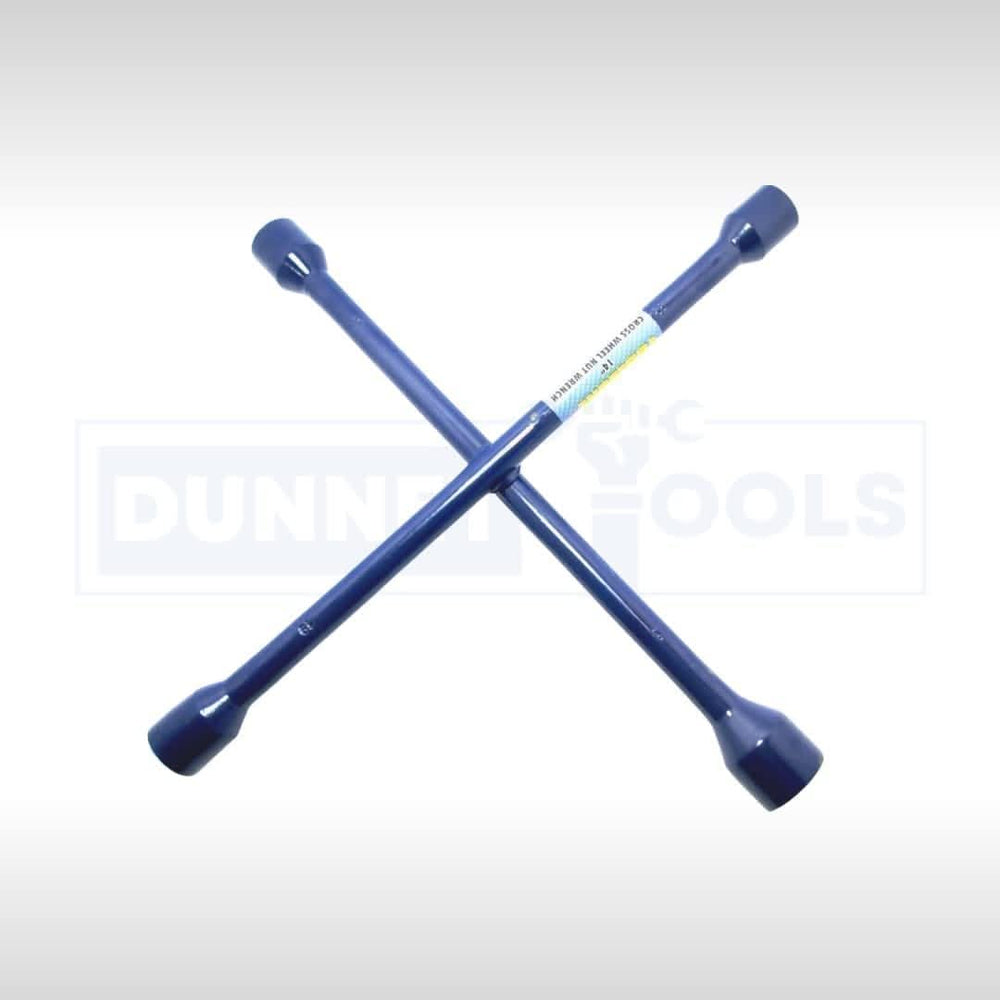 Four way cross wheel wrench for vehicle wheel maintenance
