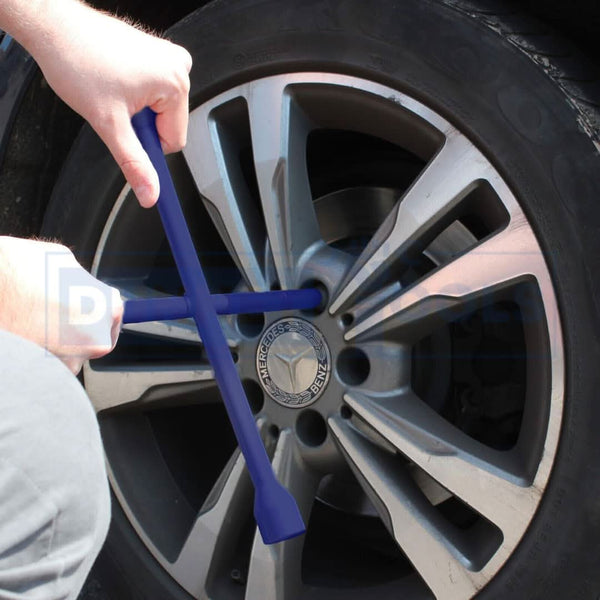 Four way tyre brace made from tempered steel