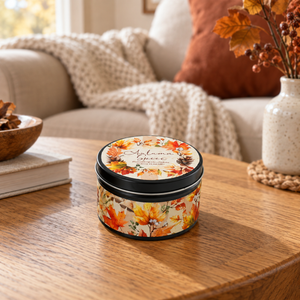 Set of 2 Autumn Spiced Scented Candle Tin with Lid
