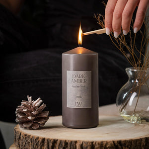 Decorative pillar candle for living room ambience