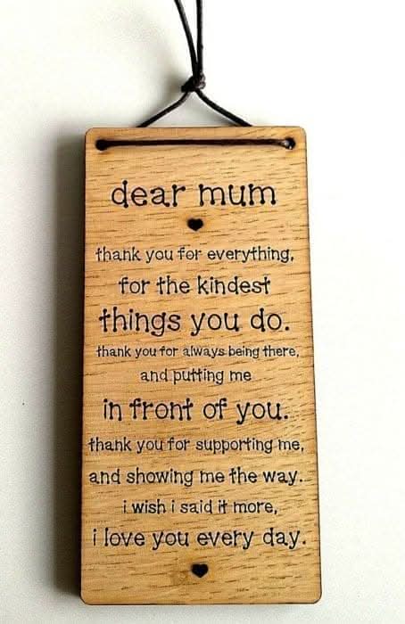 Rustic Hanging Dear Mum Plaque