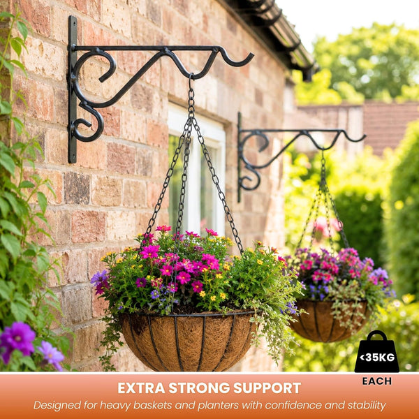 Decorative wrought iron style plant hooks