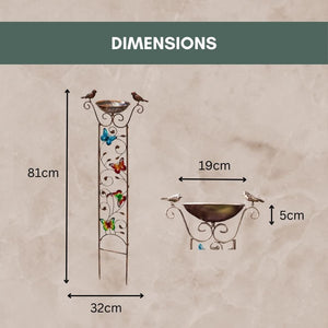 Butterfly design garden bird bath