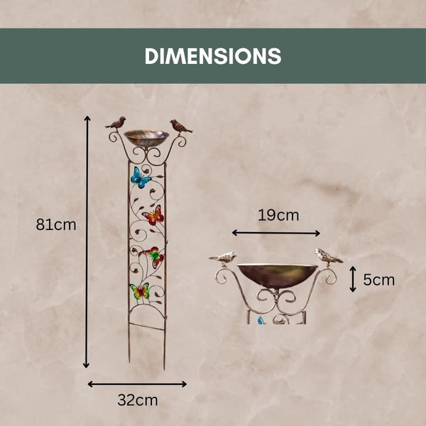 Butterfly design garden bird bath