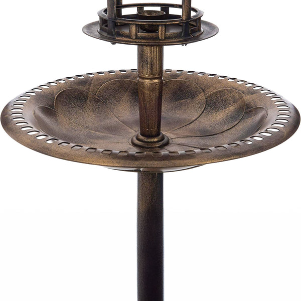 Bird bath feeder and planter shown from front