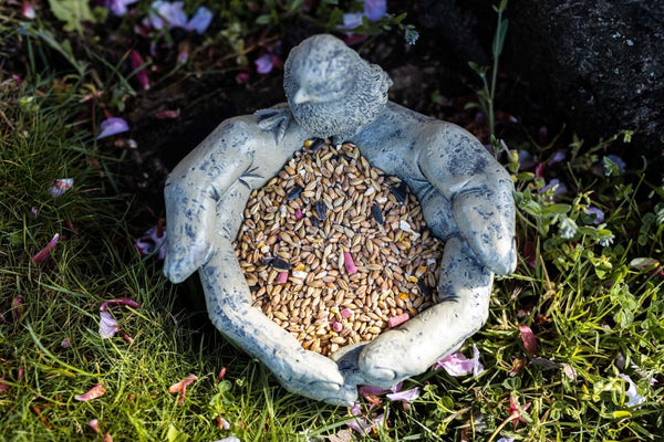 Garden bird bath for patios and flower beds