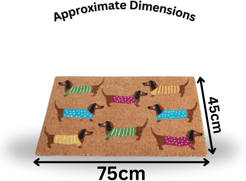 Sausage dog coir door mat for home entrance