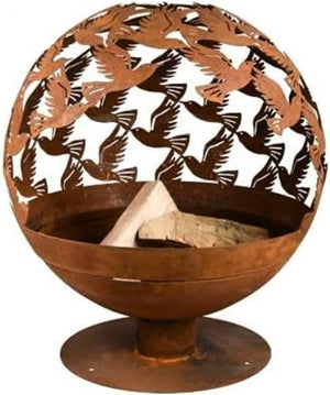 Outdoor wood burning fire pit for entertaining.
