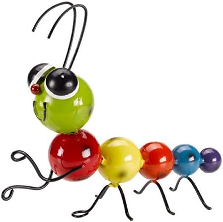 Metal caterpillar decoration for patio wall