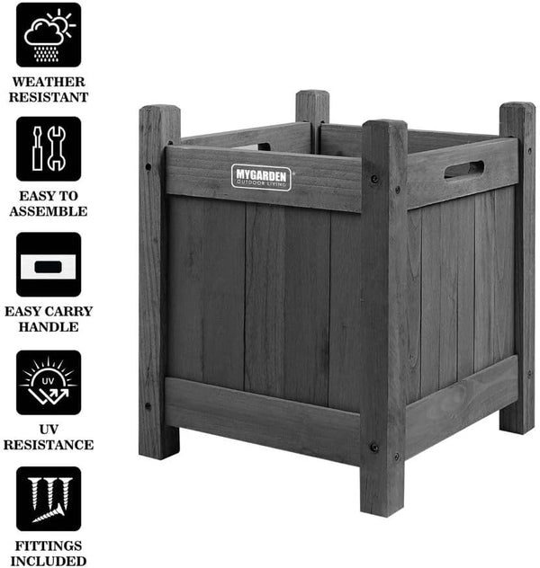 Indoor outdoor wooden plant pot container