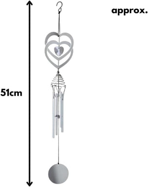 aluminium wind chime with heart decoration
