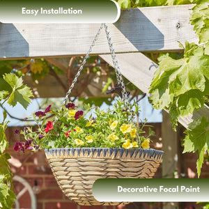 Weather resistant hanging basket for plants