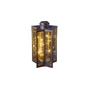 Solar hanging lantern with rustic star shaped design