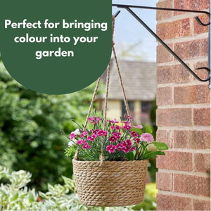Round jute basket for herbs and flowers