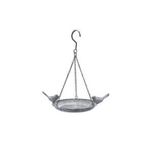 Decorative outdoor bird bath feeding station
