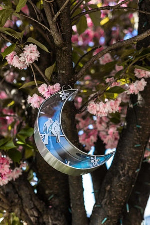 Silver garden feeder for small wild birds