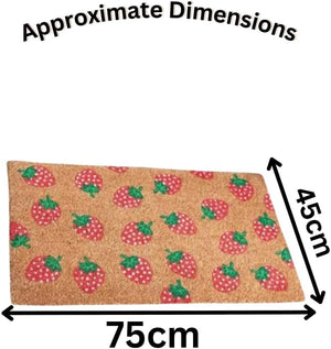 decorative natural coir doormat with fruit pattern