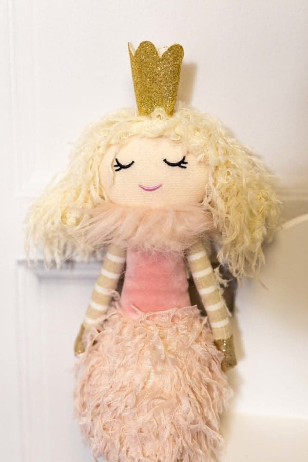 Decorative pink fairy princess Christmas figure