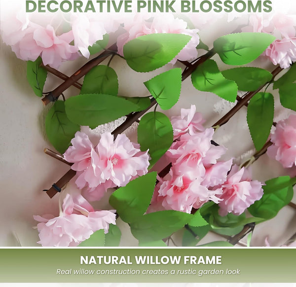 Pink blossom privacy screen for balcony decoration