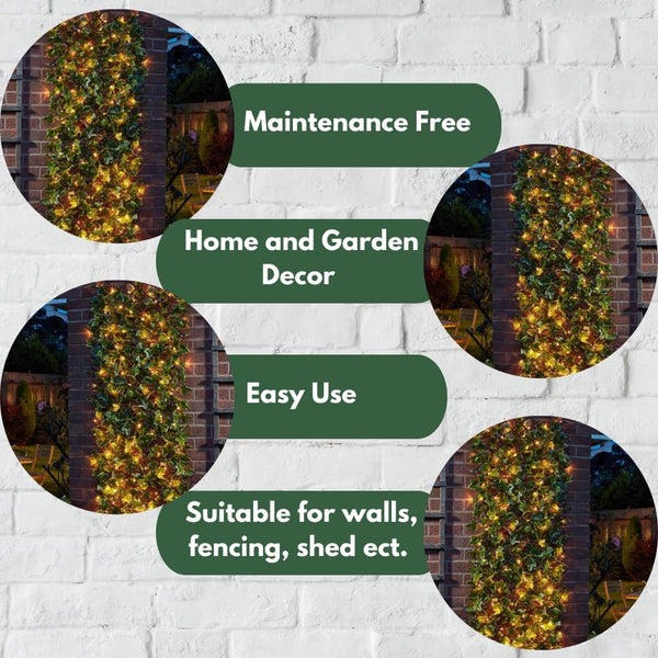 solar powered ivy trellis for garden fences