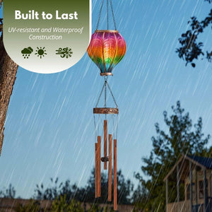 Hanging LED flame effect wind chime