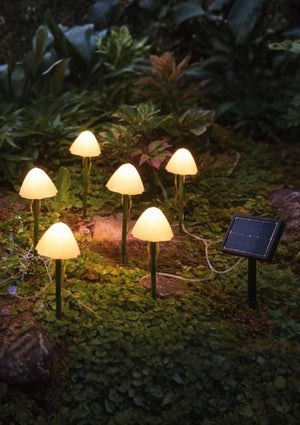 Garden mushroom lights for pathways